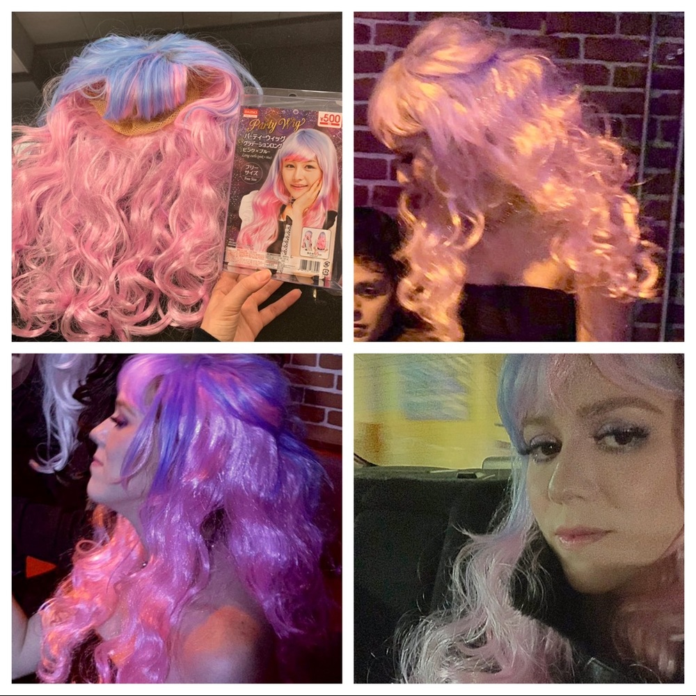 Pink and blue pastel wig